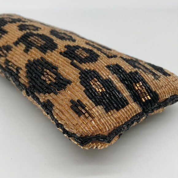 Neiman Marcus Leopard Beaded Satin Clutch - Picture 6 of 10